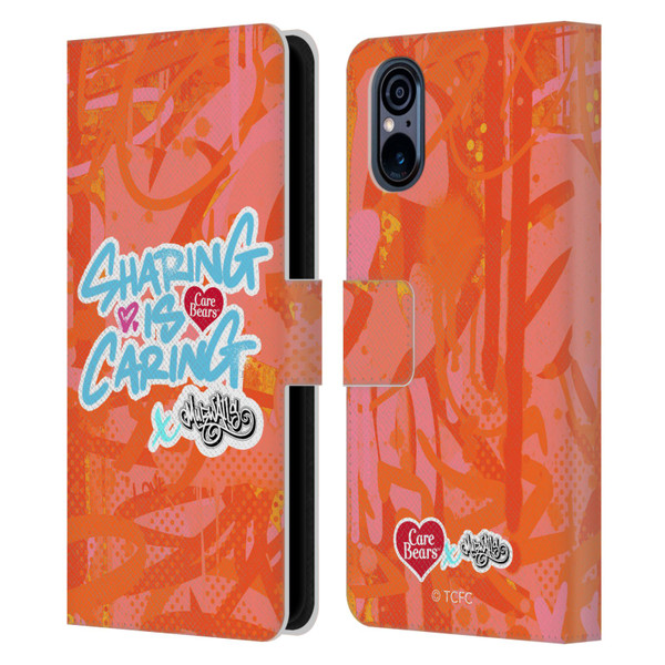 Care Bears Graffiti Collection by Murwalls Sharing Is Caring Leather Book Wallet Case Cover For Sony Xperia 5 V 5G