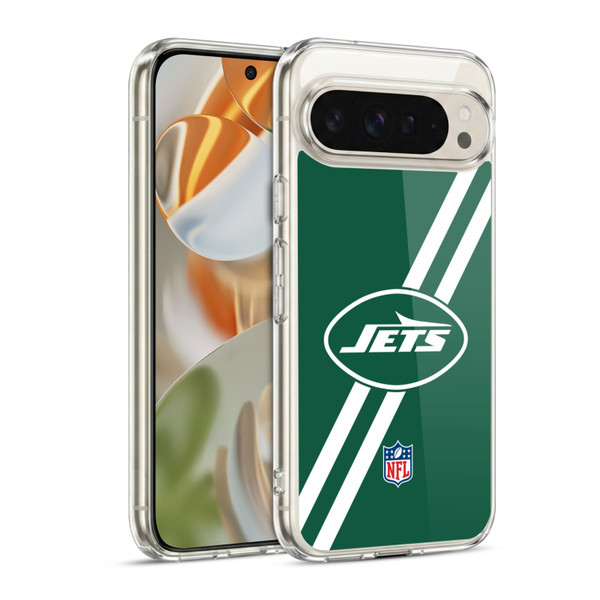 NFL New York Jets Logo Stripes Soft Gel Case for Google Pixel 9 / Pixel 9 Pro