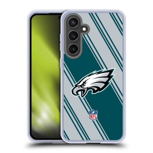 NFL Philadelphia Eagles Artwork Stripes Soft Gel Case for Samsung Galaxy S24 FE