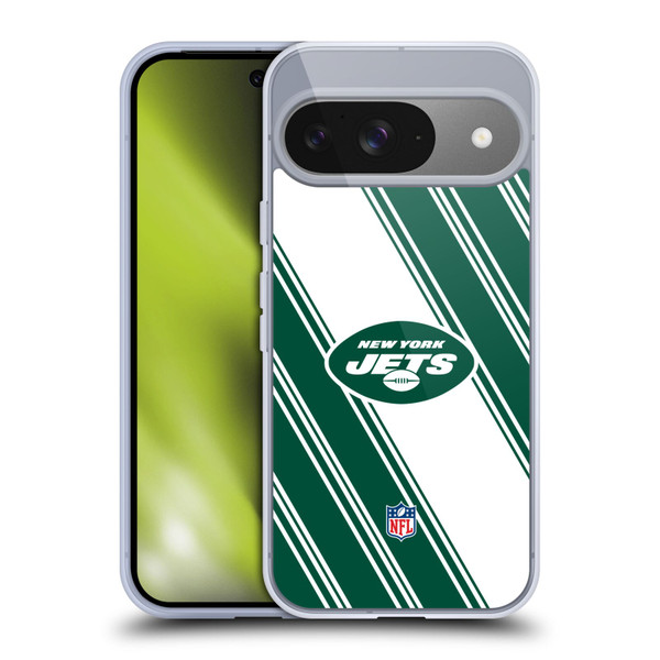 NFL New York Jets Artwork Stripes Soft Gel Case for Google Pixel 9 / Pixel 9 Pro