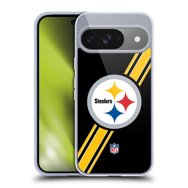 NFL Pittsburgh Steelers Logo Stripes Soft Gel Case for Google Pixel 9 / Pixel 9 Pro NFL Pittsburgh Steelers Logo Stripes Soft Gel Case for Google Pixel 9 / Pixel 9 Pro