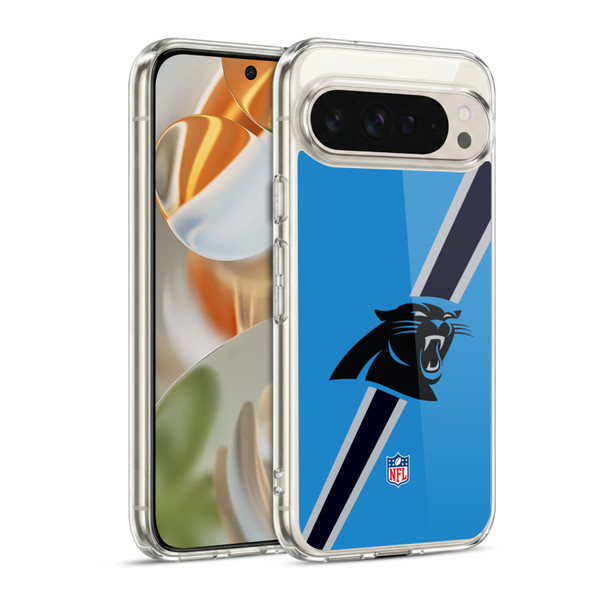 NFL Carolina Panthers Logo Stripes Soft Gel Case for Google Pixel 9 / Pixel 9 Pro