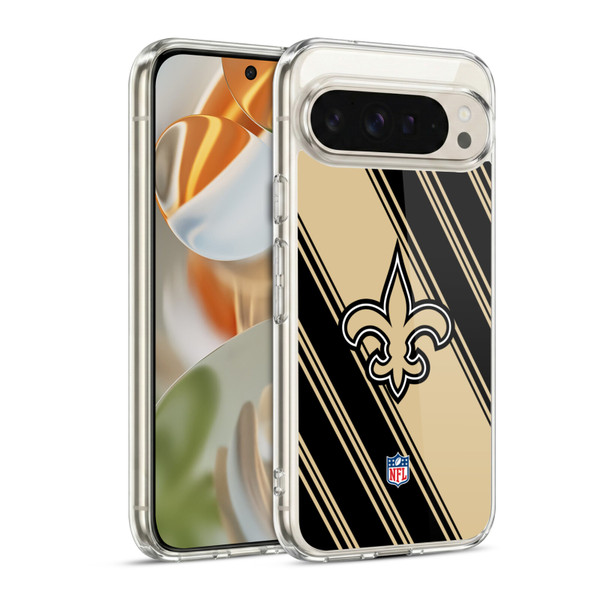 NFL New Orleans Saints Artwork Stripes Soft Gel Case for Google Pixel 9 / Pixel 9 Pro