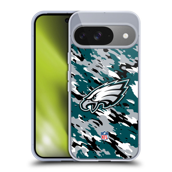 NFL Philadelphia Eagles Logo Camou Soft Gel Case for Google Pixel 9 / Pixel 9 Pro