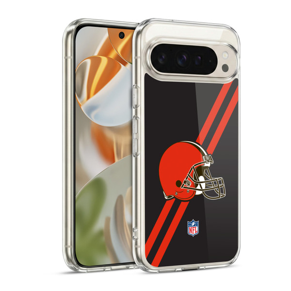 NFL Cleveland Browns Logo Stripes Soft Gel Case for Google Pixel 9 / Pixel 9 Pro