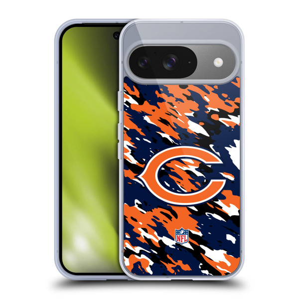 NFL Chicago Bears Logo Camou Soft Gel Case for Google Pixel 9 / Pixel 9 Pro