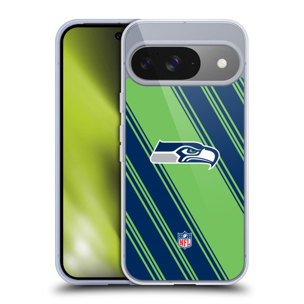NFL Seattle Seahawks Artwork Stripes Soft Gel Case for Google Pixel 9 / Pixel 9 Pro