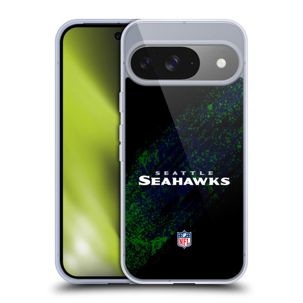 NFL Seattle Seahawks Logo Blur Soft Gel Case for Google Pixel 9 / Pixel 9 Pro
