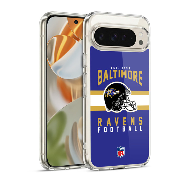 NFL Baltimore Ravens Graphics Helmet Typography Soft Gel Case for Google Pixel 9 / Pixel 9 Pro