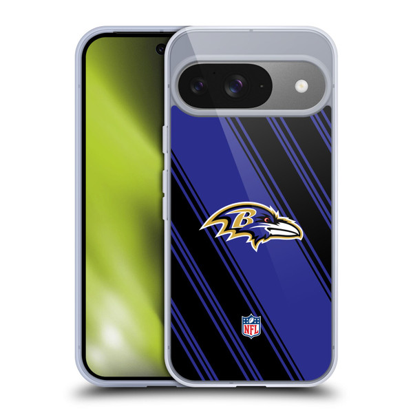 NFL Baltimore Ravens Artwork Stripes Soft Gel Case for Google Pixel 9 / Pixel 9 Pro