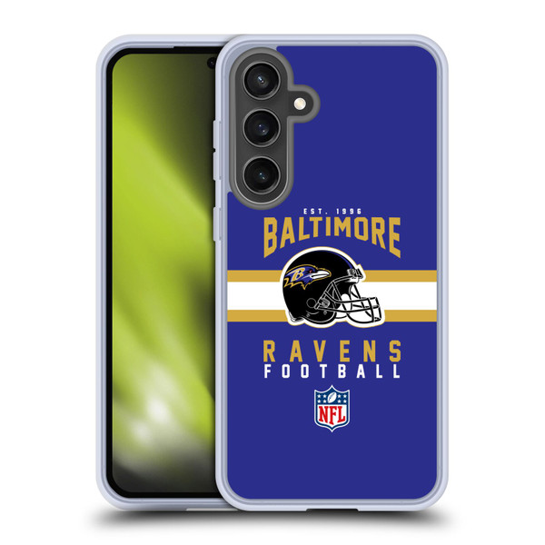 NFL Baltimore Ravens Graphics Helmet Typography Soft Gel Case for Samsung Galaxy S24 FE