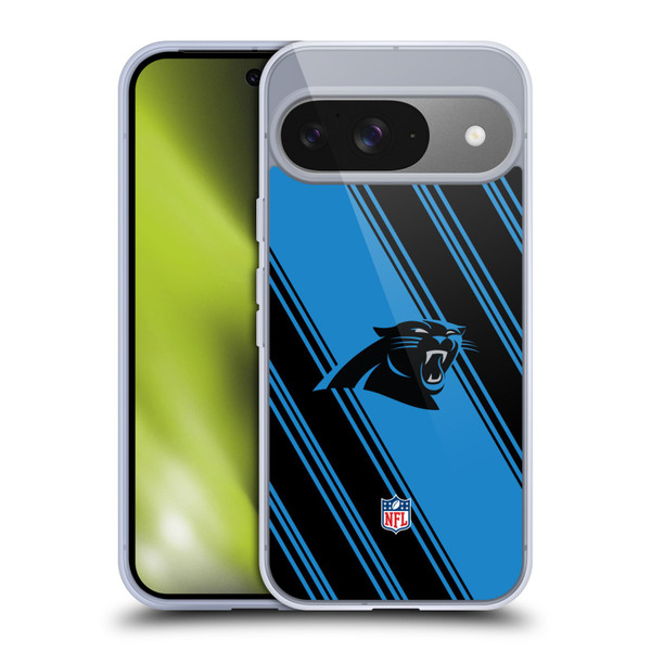 NFL Carolina Panthers Artwork Stripes Soft Gel Case for Google Pixel 9 / Pixel 9 Pro