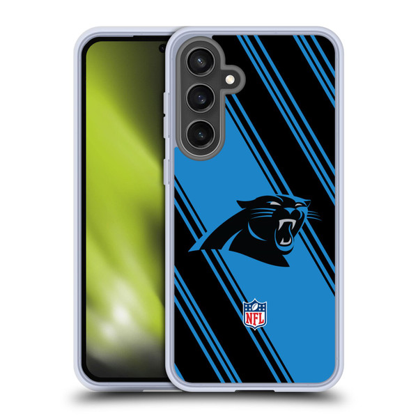 NFL Carolina Panthers Artwork Stripes Soft Gel Case for Samsung Galaxy S24 FE