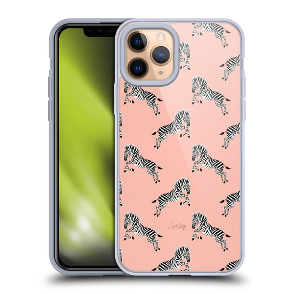 Cat Coquillette Tropical Wildlife Zebra Leap Pattern Soft Gel Case for Apple iPhone 11 Pro