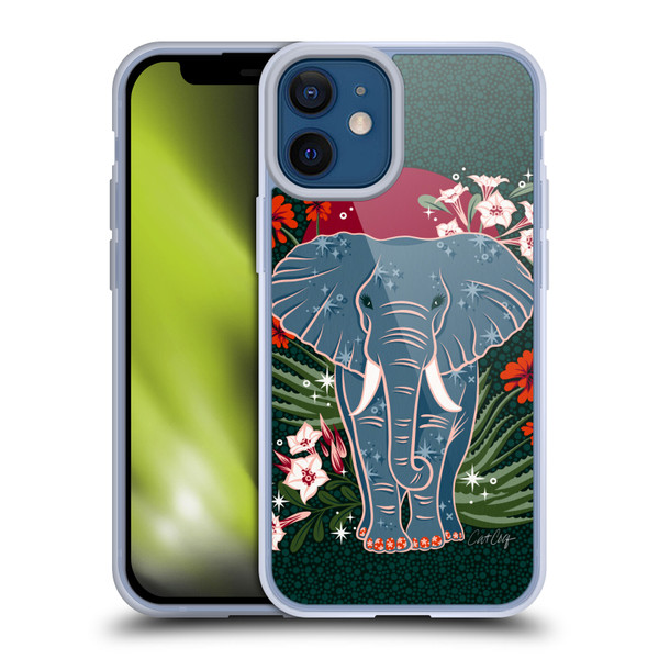 Cat Coquillette Tropical Wildlife Elephant And Aloe Soft Gel Case for Apple iPhone 12 Mini