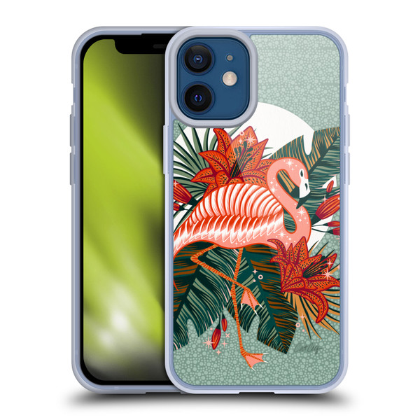 Cat Coquillette Tropical Wildlife Flamingo And Lilies Soft Gel Case for Apple iPhone 12 Mini