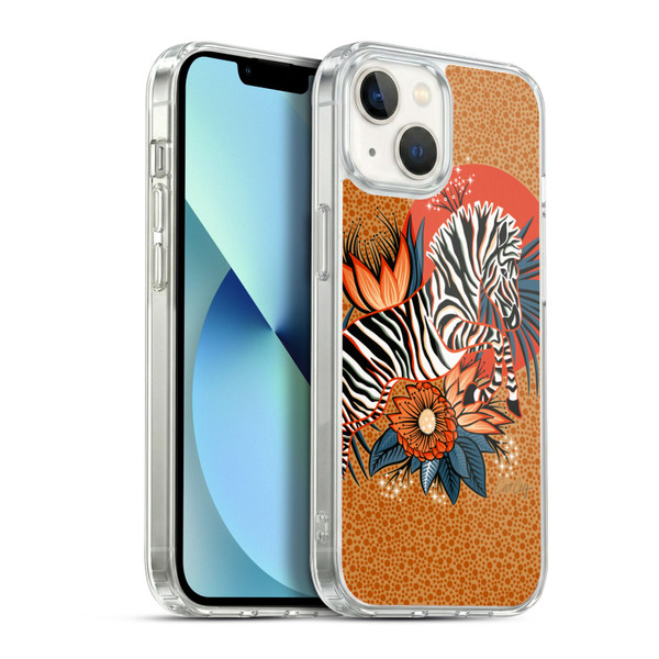 Cat Coquillette Tropical Wildlife Zebra Leap Soft Gel Case for Apple iPhone 13