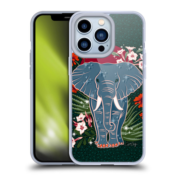 Cat Coquillette Tropical Wildlife Elephant And Aloe Soft Gel Case for Apple iPhone 13 Pro
