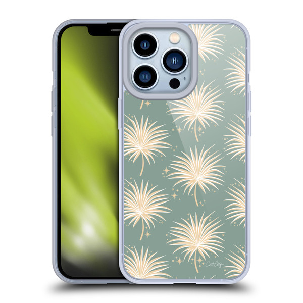 Cat Coquillette Tropical Wildlife Fan Palm Sparkles Soft Gel Case for Apple iPhone 13 Pro