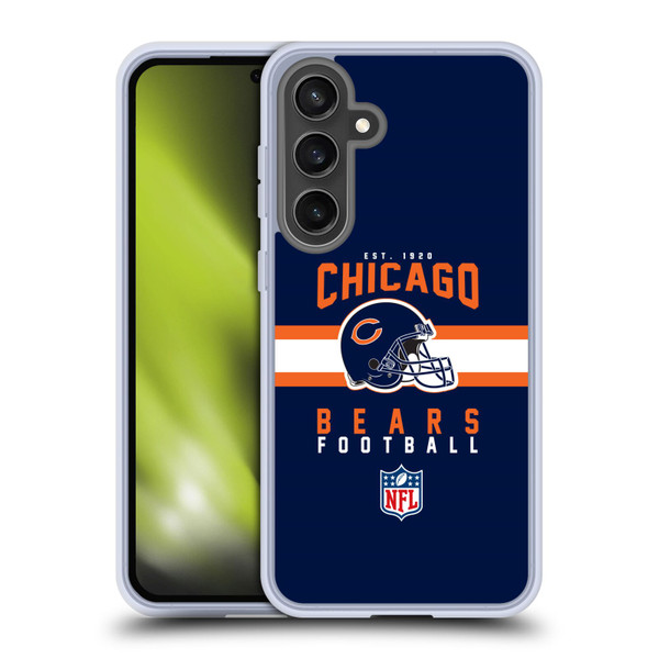 NFL Chicago Bears Graphics Helmet Typography Soft Gel Case for Samsung Galaxy S24 FE