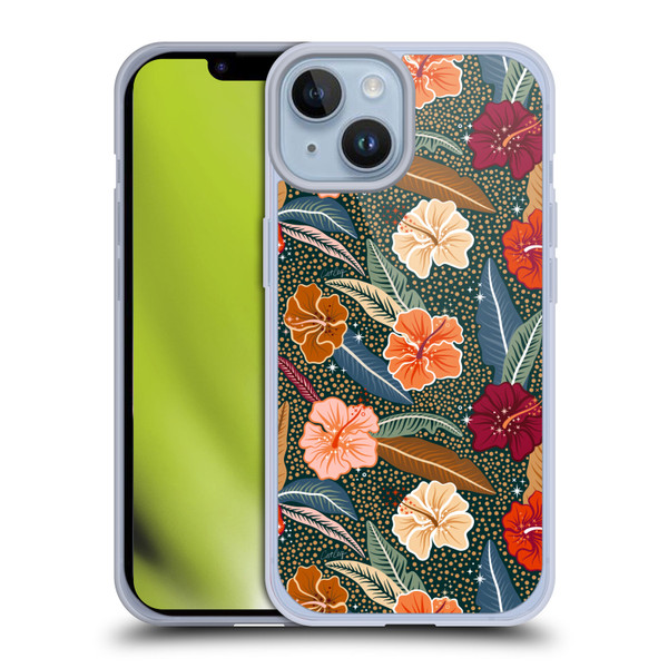 Cat Coquillette Tropical Wildlife African Hibiscus Soft Gel Case for Apple iPhone 14