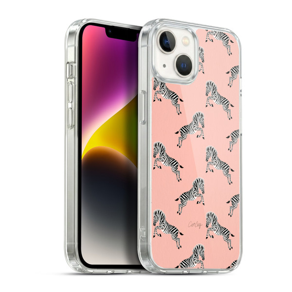 Cat Coquillette Tropical Wildlife Zebra Leap Pattern Soft Gel Case for Apple iPhone 14 Plus & MagSafe
