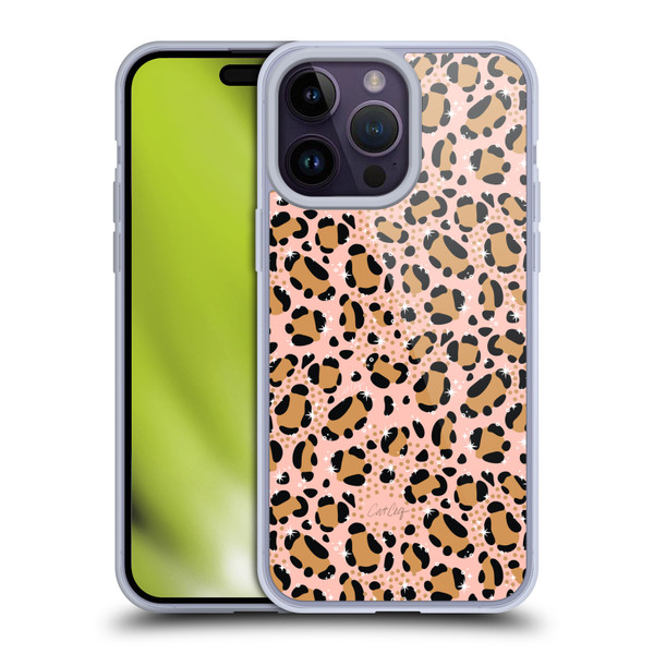 Cat Coquillette Tropical Wildlife Sparkly Leopard Print Soft Gel Case for Apple iPhone 14 Pro Max