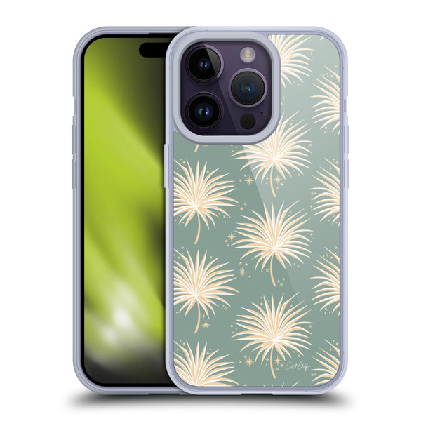 Cat Coquillette Tropical Wildlife Fan Palm Sparkles Soft Gel Case for Apple iPhone 14 Pro