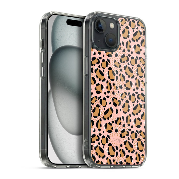 Cat Coquillette Tropical Wildlife Sparkly Leopard Print Soft Gel Case for Apple iPhone 15 Plus & MagSafe