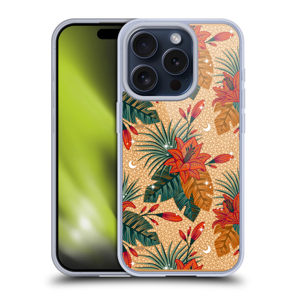 Cat Coquillette Tropical Wildlife Lily Soft Gel Case for Apple iPhone 15 Pro
