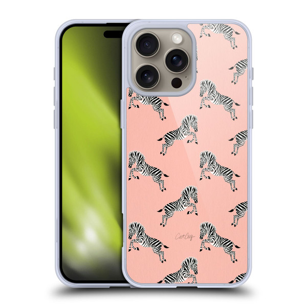 Cat Coquillette Tropical Wildlife Zebra Leap Pattern Soft Gel Case for Apple iPhone 16 Pro Max