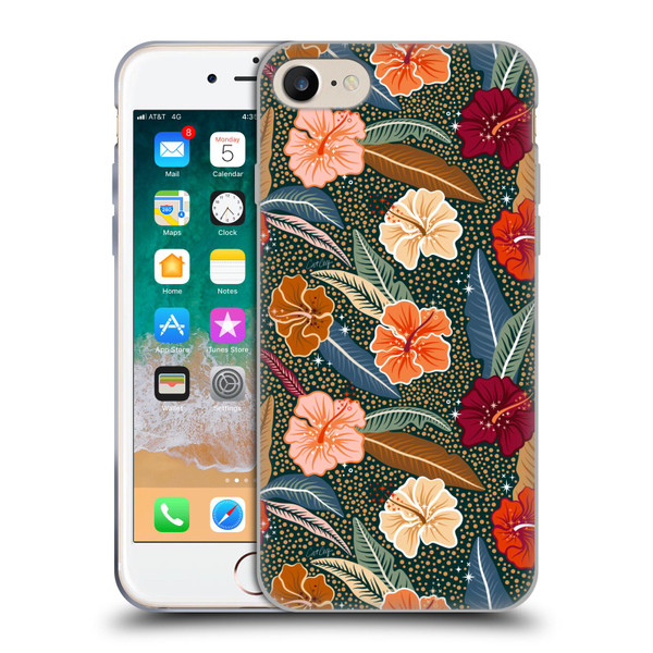 Cat Coquillette Tropical Wildlife African Hibiscus Soft Gel Case for Apple iPhone 7 / 8 / SE 2020 & 2022
