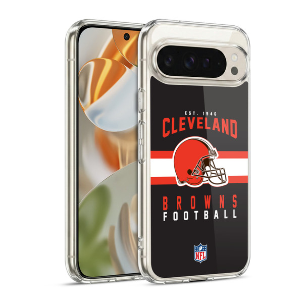 NFL Cleveland Browns Graphics Helmet Typography Soft Gel Case for Google Pixel 9 / Pixel 9 Pro