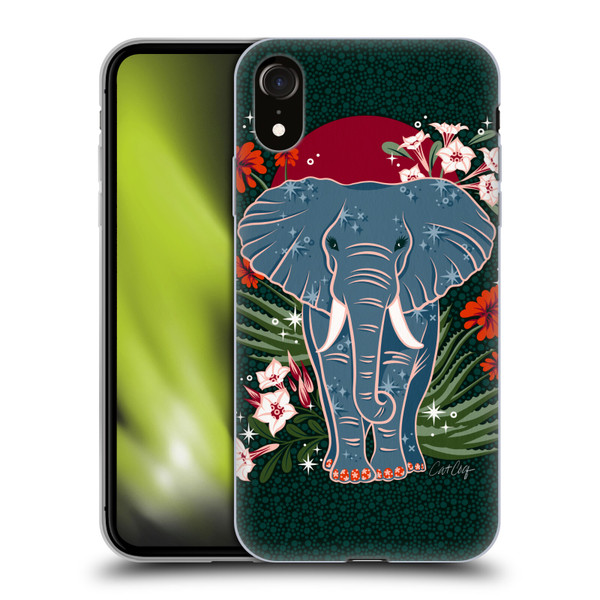 Cat Coquillette Tropical Wildlife Elephant And Aloe Soft Gel Case for Apple iPhone XR