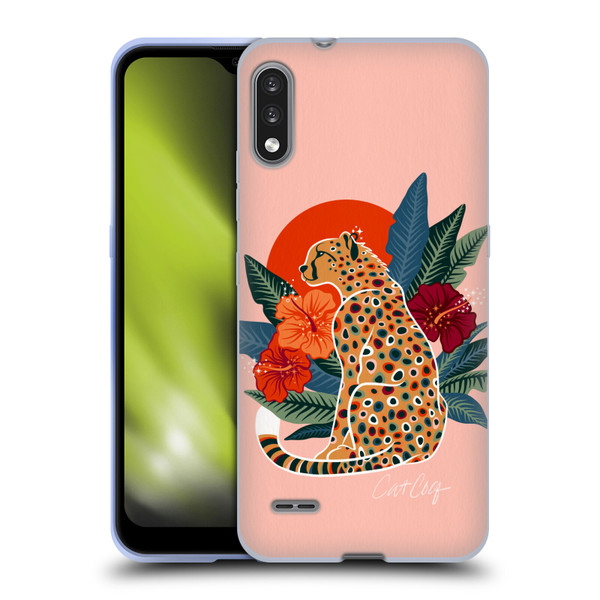 Cat Coquillette Tropical Wildlife Cheetah And Hibiscus Soft Gel Case for LG K22