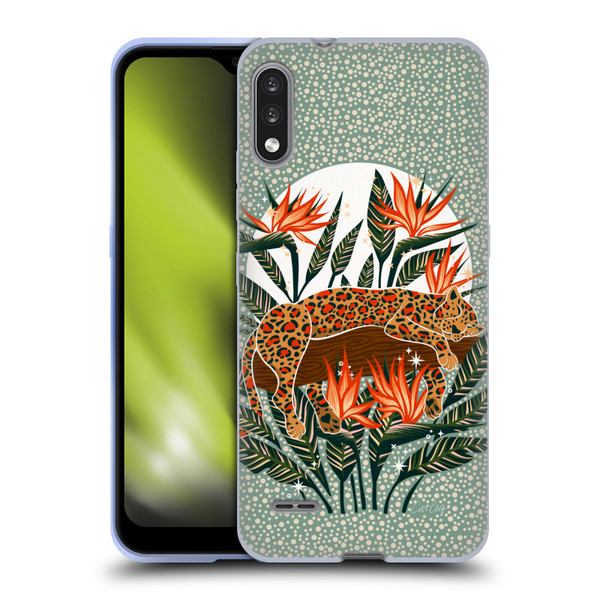 Cat Coquillette Tropical Wildlife Leopard Moonrise Soft Gel Case for LG K22