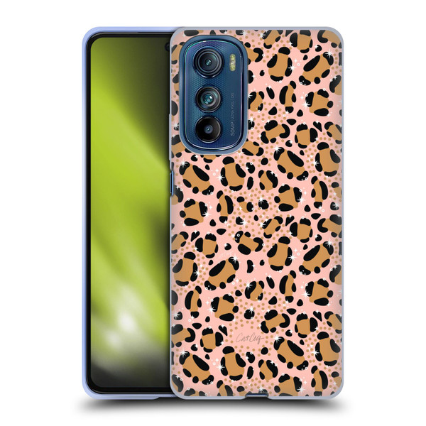 Cat Coquillette Tropical Wildlife Sparkly Leopard Print Soft Gel Case for Motorola Edge 30
