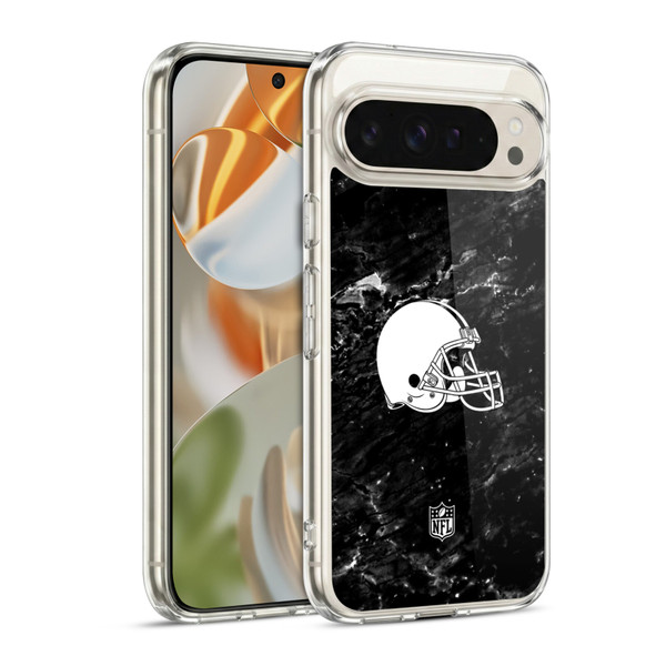 NFL Cleveland Browns Artwork Marble Soft Gel Case for Google Pixel 9 / Pixel 9 Pro