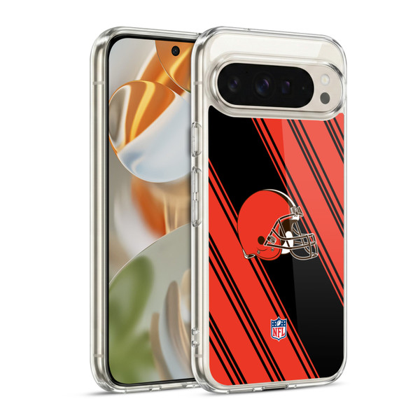 NFL Cleveland Browns Artwork Stripes Soft Gel Case for Google Pixel 9 / Pixel 9 Pro