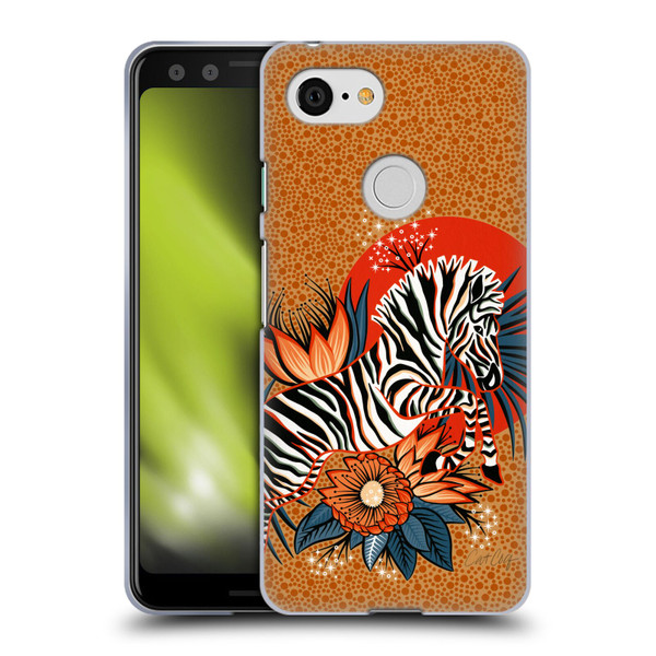 Cat Coquillette Tropical Wildlife Zebra Leap Soft Gel Case for Google Pixel 3