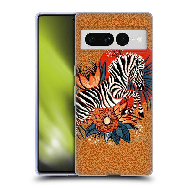 Cat Coquillette Tropical Wildlife Zebra Leap Soft Gel Case for Google Pixel 7 Pro