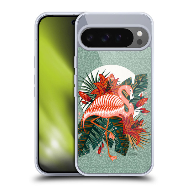 Cat Coquillette Tropical Wildlife Flamingo And Lilies Soft Gel Case for Google Pixel 9 Pro XL