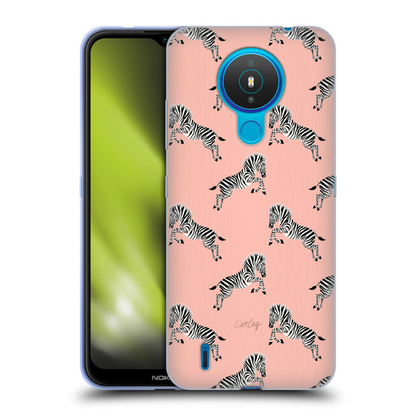Cat Coquillette Tropical Wildlife Zebra Leap Pattern Soft Gel Case for Nokia 1.4