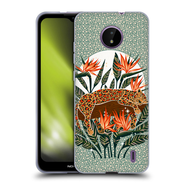 Cat Coquillette Tropical Wildlife Leopard Moonrise Soft Gel Case for Nokia C10 / C20