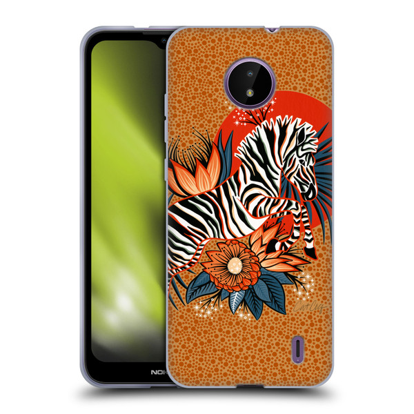 Cat Coquillette Tropical Wildlife Zebra Leap Soft Gel Case for Nokia C10 / C20