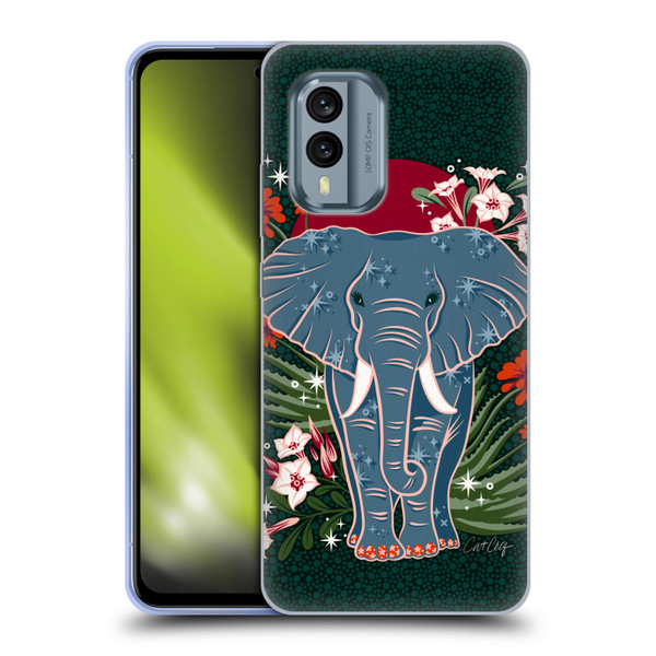 Cat Coquillette Tropical Wildlife Elephant And Aloe Soft Gel Case for Nokia X30