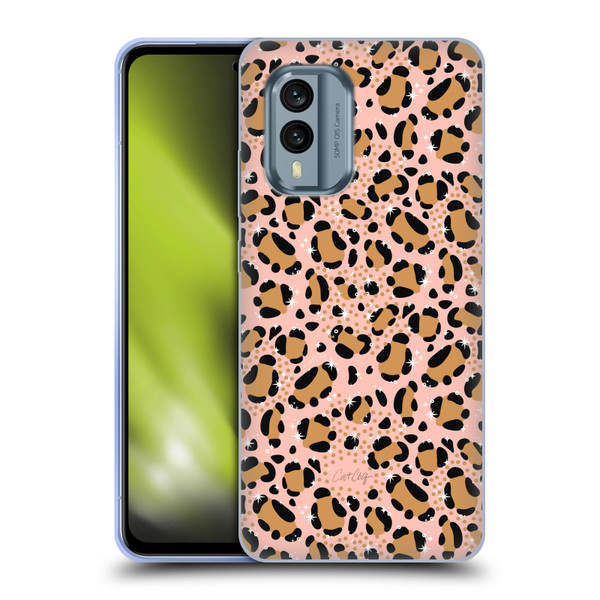 Cat Coquillette Tropical Wildlife Sparkly Leopard Print Soft Gel Case for Nokia X30