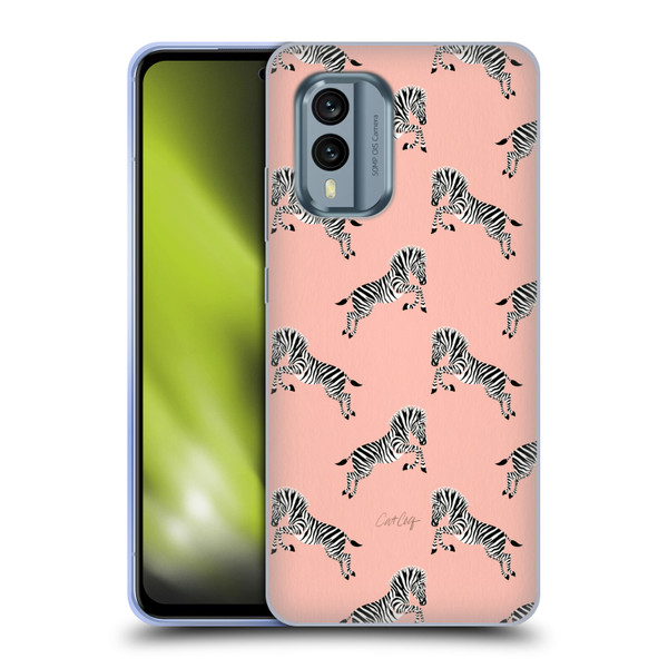 Cat Coquillette Tropical Wildlife Zebra Leap Pattern Soft Gel Case for Nokia X30