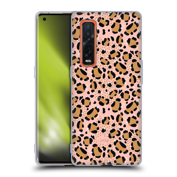 Cat Coquillette Tropical Wildlife Sparkly Leopard Print Soft Gel Case for OPPO Find X2 Pro 5G