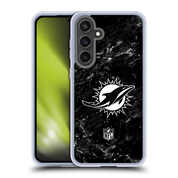 NFL Miami Dolphins Artwork Marble Soft Gel Case for Samsung Galaxy S24 FE